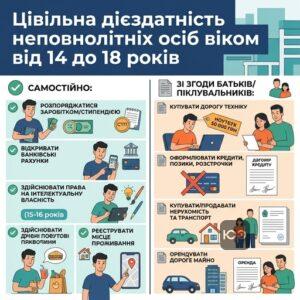 Цивільна дієздатність неповнолітніх та межі самостійних угод