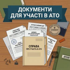 Перелік документів для встановлення факту участі в бойових діях в зоні АТО