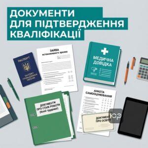 Перелік документів для подання до служби зайнятості з метою підтвердження кваліфікації