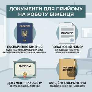 Документи необхідні для працевлаштування біженця в Україні.