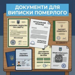 Перелік документів для зняття з реєстрації померлого за кордоном
