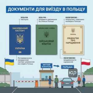 Перелік документів для перетину кордону з Польщею для українців 2026 року.