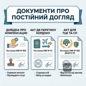 Офіційні документи що підтверджують постійний догляд за особою в Україні
