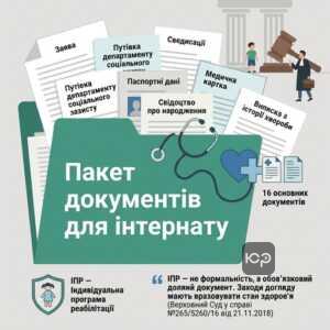 Документи для оформлення дитини до дитячого будинку-інтернату