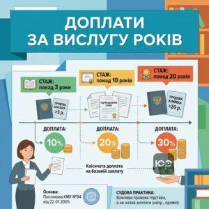 Розміри доплат за вислугу років для бібліотекарів соціальні гарантії бібліотекарів