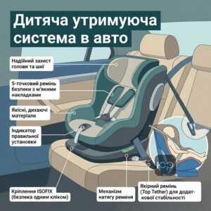 Дитяча утримуюча система та правила перевезення дітей в автокріслі