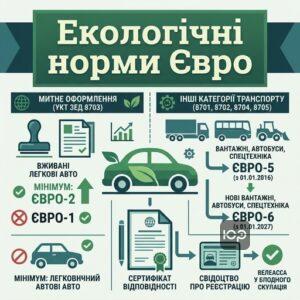 Вимоги щодо відповідності екологічним нормам Євро при імпорті транспортних засобів
