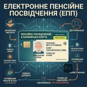 електронне пенсійне посвідчення ВПО Ощадбанк отримання та заміна