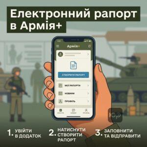 Електронний рапорт через застосунок Армія плюс покрокова інструкція для військових