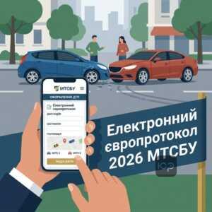 Електронний європротокол 2026 через додаток МТСБУ на смартфоні водія