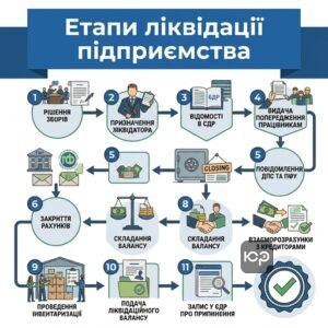 Покроковий порядок ліквідації юридичної особи за рішенням учасників та етапи припинення