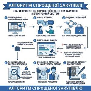 Етапи проведення спрощеної процедури закупівлі в електронній системі