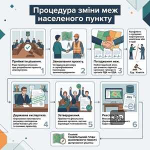 Етапи розробки та затвердження проєкту зміни меж населеного пункту