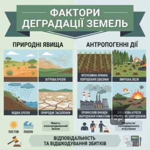 Факторы, которые приводят к деградации земель и ухудшению состояния почвы в Украине