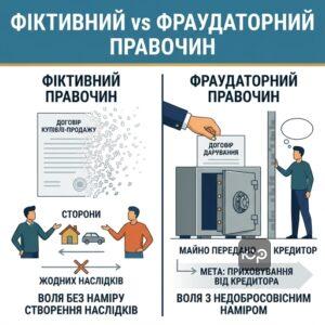 Порівняння фіктивного та фраудаторного правочинів у цивільному праві