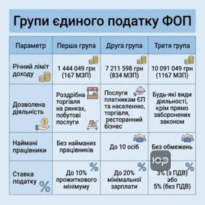Групи та ліміти єдиного податку для ФОП 2026 року в Україні