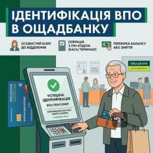 ідентифікація пенсіонерів ВПО в Ощадбанку процедура та терміни