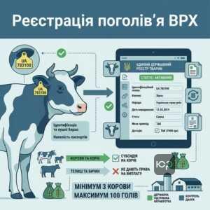 Реєстрація великої рогатої худоби в єдиному державному реєстрі для отримання субсидії на корів