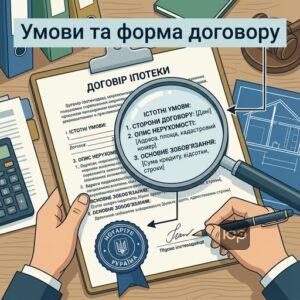 Перелік істотних умов договору іпотеки для його дійсності та нотаріальне посвідчення