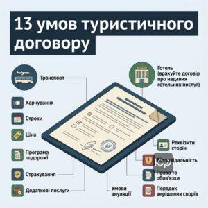 Істотні умови договору на туристичне обслуговування