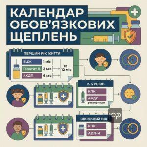Календар обов'язкових щеплень в Україні для захисту здоров'я дітей