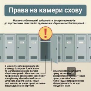 Відповідальність магазину за речі в камерах схову та правила здачі речей
