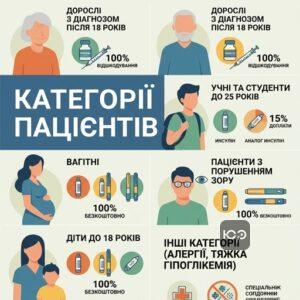 Категорії пацієнтів які мають право на безкоштовний інсулін