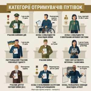 Категорії осіб, які мають право на санаторно-курортне лікування УБД 2025