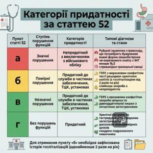 Категории годности по статье 52 ВЛК при заболеваниях пищеварительного тракта