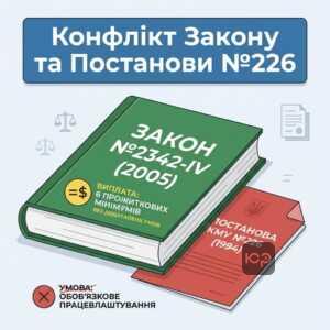 юридична колізія між законом та постановою 226 щодо виплат сиротам