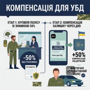 Компенсація вартості автоцивілки для учасників бойових дій в Україні