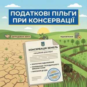Процедура консервации деградированных земель и налоговые льготы для владельцев в Украине