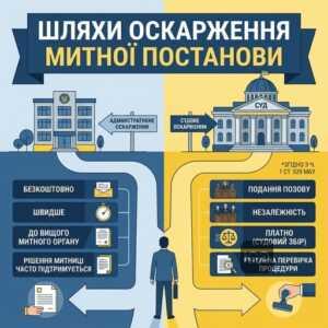 Оскарження постанови митниці у судовому та адміністративному порядку