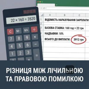 Лічильна помилка при нарахуванні зарплати приклади та визначення