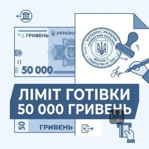 Ліміт готівкових розрахунків 50 000 гривень при купівлі нерухомості у нотаріуса