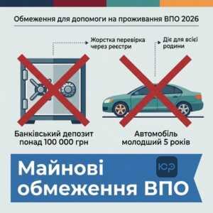 Майнові критерії та обмеження для допомоги на проживання ВПО 2026