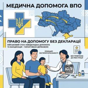 Медична допомога ВПО під час воєнного стану без обов'язкового підписання декларація з сімейним лікарем