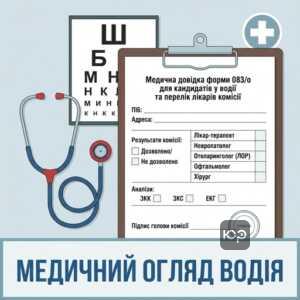 Медична довідка форми 083/о для кандидатів у водії та перелік лікарів комісії