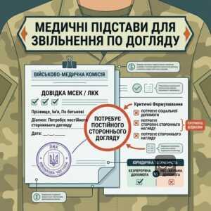 Медичні довідки ЛКК та МСЕК для звільнення з військової служби по догляду за батьками