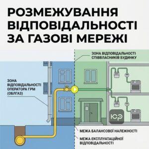 Межа балансової належності та експлуатаційної відповідальності газових мереж схема розмежування