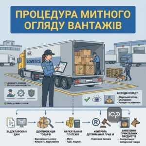 Митний огляд товарів процедура на кордоні для комерційних вантажів та транспортних засобів.