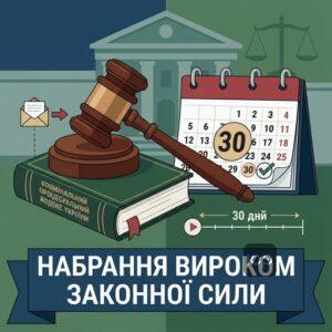 Процес набрання вироком суду законної сили в кримінальному провадженні