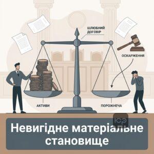 Оскарження шлюбного договору через надзвичайно невигідне матеріальне становище подружжя