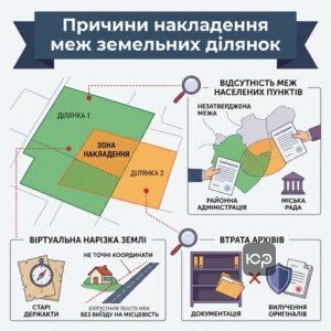 Причини накладення меж земельних ділянок та помилки кадастру