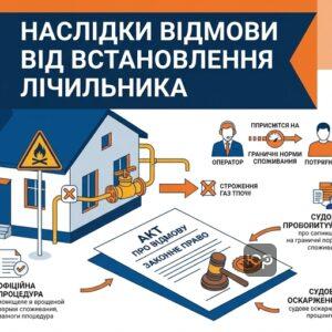 Наслідки відмови споживача від встановлення газового лічильника