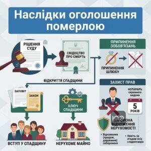 Правові наслідки оголошення фізичної особи померлою для спадкоємців