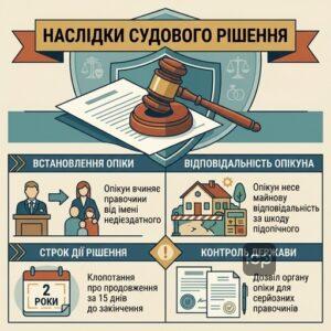 Юридичні наслідки рішення суду про визнання особи недієздатною та встановлення опіки