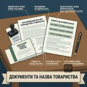 Вимоги до найменування та установчих документів командитного товариства