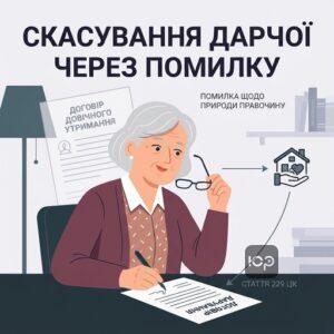 Визнання договору дарування недійсним через помилку щодо природи правочину за статтею 229 ЦК