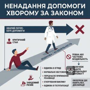 Юридичний аналіз ситуації коли відбувається ненадання допомоги хворому медичним працівником